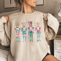 Watercolor Holiday Nutcracker Crewneck, Nutcracker Christmas Sweatshirt, Pastel Christmas Soldier Sweater, Festive Winter Sweatshirt