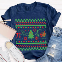 Festive STEM Holiday Teacher Tee, Math Elements Christmas Tree Shirt, Math Equations Xmas Tree Shirt, Science Teacher Christmas Shirt
