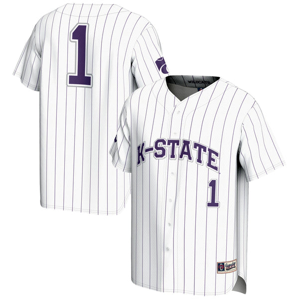 #1 Kansas State Wildcats Lightweight Baseball Jersey - White