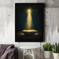 Star of Bethlehem Canvas Wall Art, Nativity Manger Canvas Print, Holy Night Christmas Canvas Decor, Religious Christian Wall Art Present