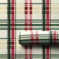 Red and Green Holiday Gift Wrap, Tartan Plaid Christmas Wrapping Paper, Traditional Plaid Gift Wrapping Paper, Winter Hostess Present Wrap