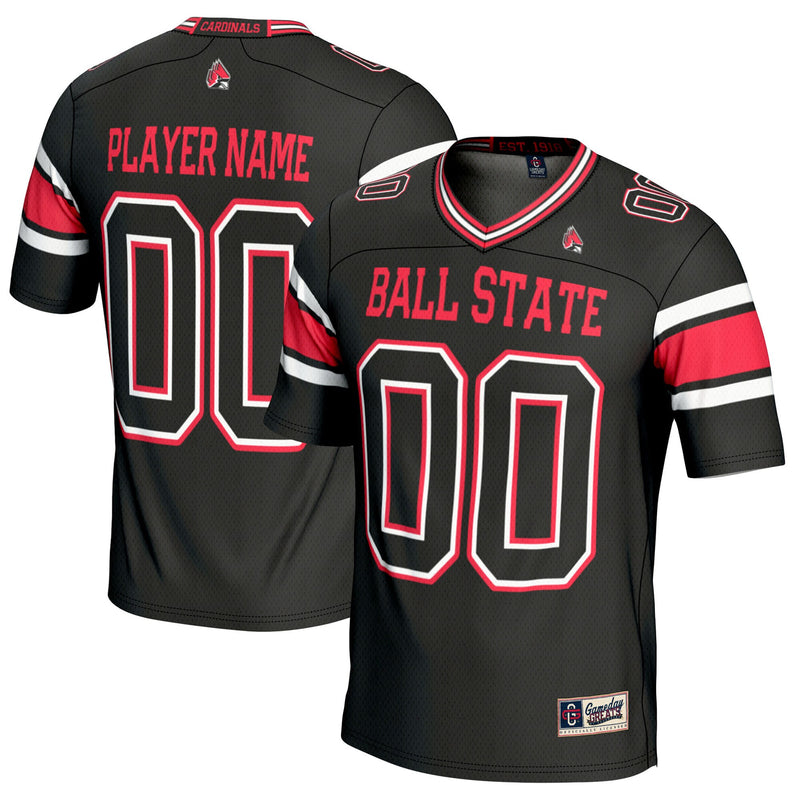 Ball State Cardinals NIL Pick-A-Player Football Jersey - Black