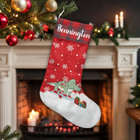 Custom Dino Christmas Stocking, Personalized Ice Skating Dinosaur Christmas Stocking, Adorable Winter Holiday Stocking, Kids Xmas Mantle Decor