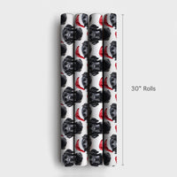 Santa Hat Dog Gift Wrap, Black Labrador Wrapping Paper, Watercolor Black Lab Holiday Wrapping Paper, Christmas Pet Lover Present Gift Wrap