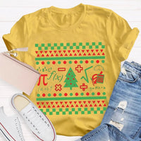 Festive STEM Holiday Teacher Tee, Math Elements Christmas Tree Shirt, Math Equations Xmas Tree Shirt, Science Teacher Christmas Shirt