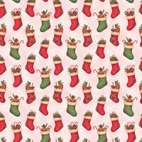 Candy Cane Holly Gift Wrap, Merry Mantle Christmas Stocking Wrapping Paper, Festive Red Green Holiday Gift Wrapping Paper, Xmas Gift Wrap