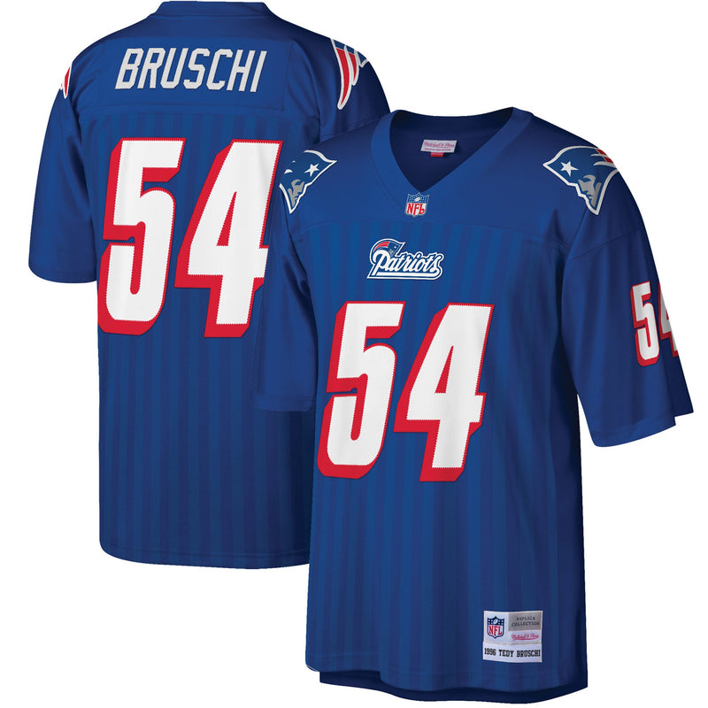 New England Patriots Tedy Bruschi Royal Big & Tall 1996 Retired Player Replica Jersey