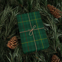 Tartan Pattern Gift Wrap, Green Plaid Wrapping Paper, Red and Yellow Stripe Wrapping Paper, Christmas Plaid Gift Wrap, Holiday Paper Roll