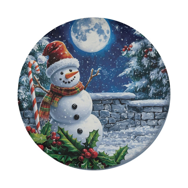 Moonlight Winter Scene Tire Cover, Christmas Snowman Spare Tire Cover, Xmas Holiday Spare Tire Cover, Festive SUV Jeep RV Own