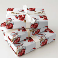 Christmas Musician Wrapping Paper Roll, Watercolor Santa Trumpet Wrapping Paper, Vintage Santa Gift Wrap, Holiday Music Wrapping Paper Roll