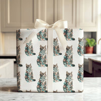Tabby Kitten Holiday Lights Gift Wrap, Humorous Cat Christmas Wrapping Paper, Adorable Pet Lover Wrapping Paper, Festive Christmas Gift Wrap Roll