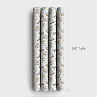 Celestial Horn Playing Angels Gift Wrap, Watercolor Angel Christmas Wrapping Paper, Religious Holiday Present Paper, Angelic Gift Wrap