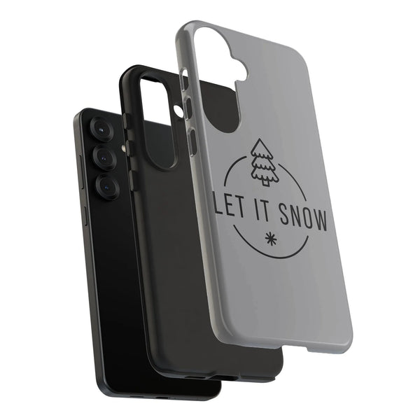 Winter Pine Tree Samsung Galaxy Case, Let It Snow Phone Case, Minimalist Snowfall Tough Phone Cover, Christmas Holiday Presen