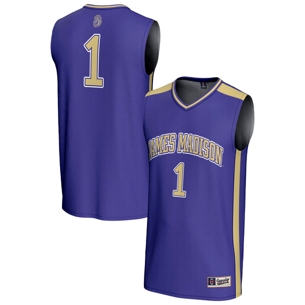#1 James Madison Dukes Lightweight Collegiate Basketball Fashion Jersey - Purple