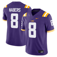 Malik Nabers LSU Tigers Player Game Jersey - Purple