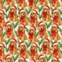 Santa Hat Dog Gift Wrap, American Cocker Spaniel Wrapping Paper, Cocker Spaniel Christmas Paper, Holiday Dog Lover Wrapping Paper Roll