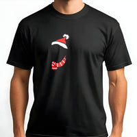 Adorable Santa Hat Pittie Puppy Graphic Tee, Pitbull Christmas T-Shirt, Holiday Dog Mom Dad Shirt, Festive Dog Lover Xmas Graphic Tee