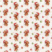 Santa Dog Holiday Gift Wrap, Vizsla Christmas Wrapping Paper, Hungarian Vizsla Wrapping Paper, Dog Lover Xmas Present Wrap, Gift Wrap Roll
