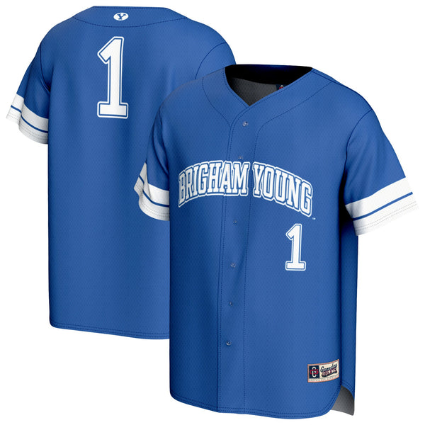 #1 BYU Cougars Lightweight Collegiate Baseball Fashion Jersey - Royal