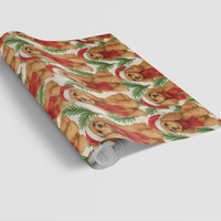 Santa Hat Dog Gift Wrap, American Cocker Spaniel Wrapping Paper, Cocker Spaniel Christmas Paper, Holiday Dog Lover Wrapping Paper Roll