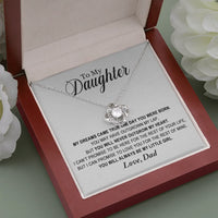 Love Knot Pendant Present from Dad, To My Daughter Love Knot Necklace, 14k White Gold Knot Jewelry, Birthday Christmas Present for Her