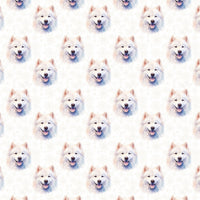 Winter Snowflake Gift Wrap, Samoyed Dog Wrapping Paper, Holiday Puppy Wrapping Paper, Snowfall Dog Gift Wrap, Christmas Dog Lover Gift Wrap