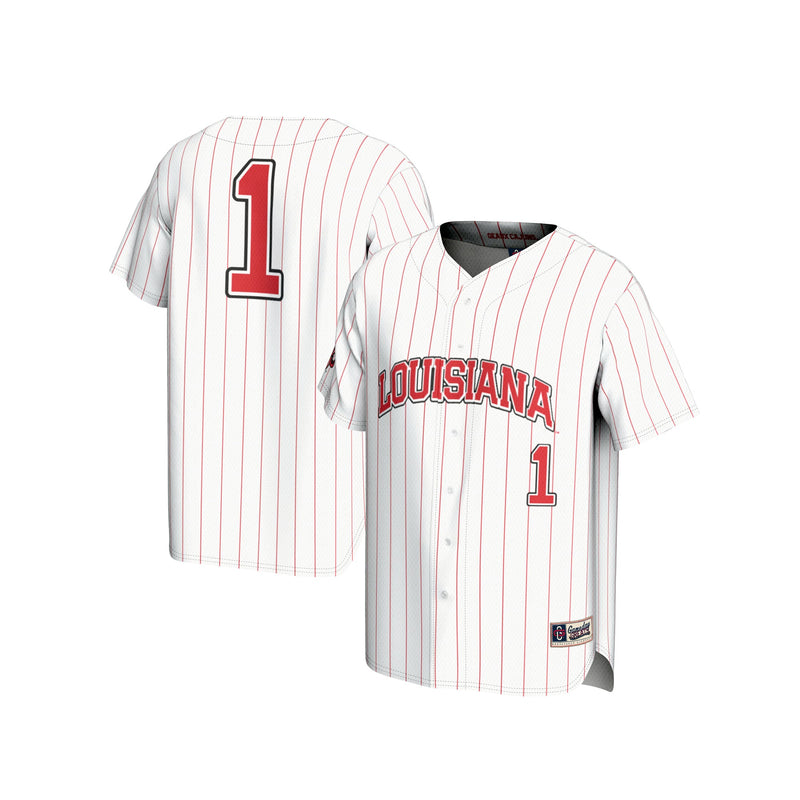#1 Louisiana Ragin' Cajuns Lightweight Baseball Fashion Jersey - White