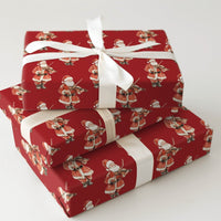 Musical Watercolor Wrapping Paper Roll, Santa Violin Red Wrapping Paper, Festive Holiday Gift Wrap, Christmas Musician Wrapping Paper Roll