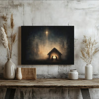 Star of Bethlehem Canvas Print, Nativity Scene Canvas Wall Art, Holy Night Christian Canvas, Religious Christmas Decor, Holiday Home Present