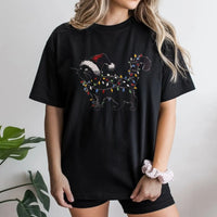 Humorous Cat Holiday Lights Shirt, Black Cat Christmas T-Shirt, Adorable Kitty Christmas Graphic Tee, Festive Cat Lover Shirt, Xmas Holiday Present