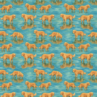 Watercolor Dog Pattern Gift Wrap, Golden Retriever Wrapping Paper, Pet Lover Birthday Wrapping Paper, Adorable Puppy Christmas Present Wrap