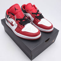Low Top Basketball Shoes, White Red Colorway, Leather Footwear, Lace Up Design, Casual Gift for Shoe Lovers