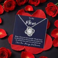 CZ Crystal Knot Pendant, Love Knot Necklace for Mom, Eternal Bond Necklace, Mother's Day Present, Birthday Present for Mom, Christmas Jewelry Present