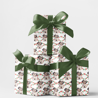 Puppy Pennant Gift Wrap, Shih Tzu Christmas Wrapping Paper, Shih Tzu Holiday Present Paper, Dog Lover Xmas Wrapping Paper, Holiday Gift Wrap