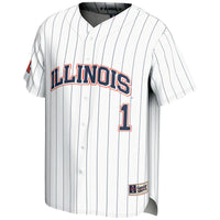 #1 Illinois Fighting Illini Lightweight Baseball Jersey - White