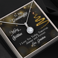 Grandma to Granddaughter Necklace, Granddaughter Christmas Necklace, Eternal Hope Cubic Zirconia Pendant Necklace, Holiday Present for Her