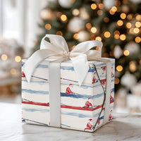 Crew Rower Scull Holiday Gift Wrap, Rowing Santa Wrapping Paper, Watercolor Sports Santa Paper, Christmas Regatta Wrapping Paper Roll