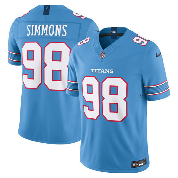 Tennessee Titans Jeffery Simmons Light Blue Team Stitched Limited Jersey