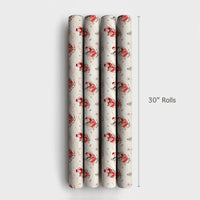 Sleigh Ride Christmas Gift Wrap, Watercolor Santa Wrapping Paper, Winter Holiday Present Wrapping Paper, Traditional Santa Sleigh Gift Wrap