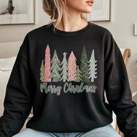 Minimalist Forest Pine Tree Sweatshirt, Merry Christmas Tree Sweatshirt, Comfy Holiday Graphic Crewneck, Winter Nature Sweatshirt, Xmas Present