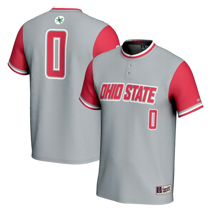 #0 Ohio State Buckeyes Lightweight Softball Jersey - Gray