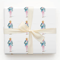 Coffee Gingerbread Gift Wrap, Dapper Gingerbread Man Wrapping Paper, Preppy Christmas Wrapping Paper, Whimsical Holiday Wrapping Paper Roll