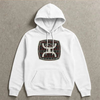 Holiday Knitted Pattern Hooded Sweatshirt, Fair Isle Ugly Christmas Sweater Hoodie, Comfy Winter Xmas Pullover, Family Party Outfit