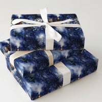 Winter Forest Night Gift Wrap, Christmas Steam Train Wrapping Paper, Locomotive Snow Paper Roll, Holiday Gift Wrap, Train Lover Xmas Paper