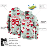 Personalized Santa Pattern Sweatshirt, Custom Christmas Sports Hoodie, Ugly Christmas Holiday Pullover Hoodie, Sports Fan Present