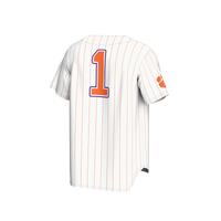 #1 Clemson Tigers Lightweight Baseball Fashion Jersey - White