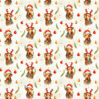 Festive Dog Holiday Wrapping Paper, Airedale Terrier Christmas Wrapping Paper, Adorable Puppy Gift Wrapping Paper, Dog Lover Present Wrap
