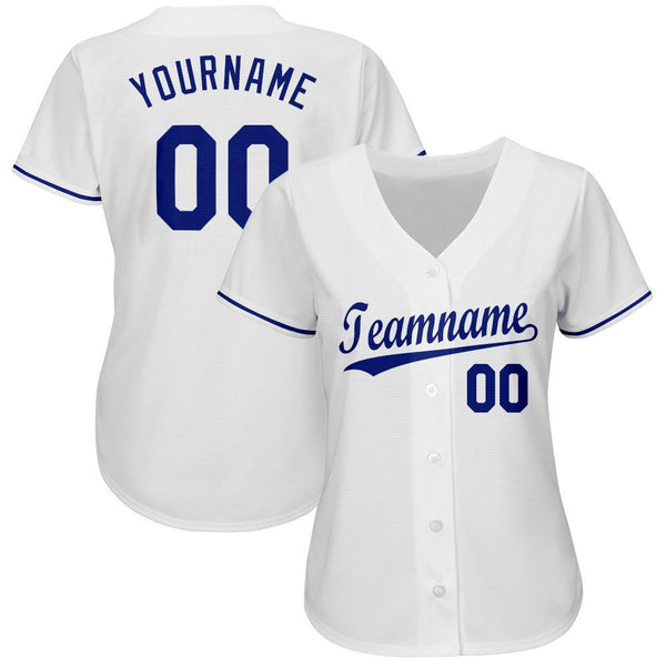 Custom Baseball Jersey - White Royal