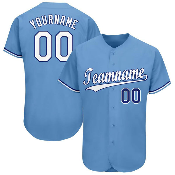 Custom Baseball Jersey - Light Blue White-Royal