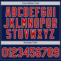 Custom Baseball Jersey - Navy Red-White Authentic